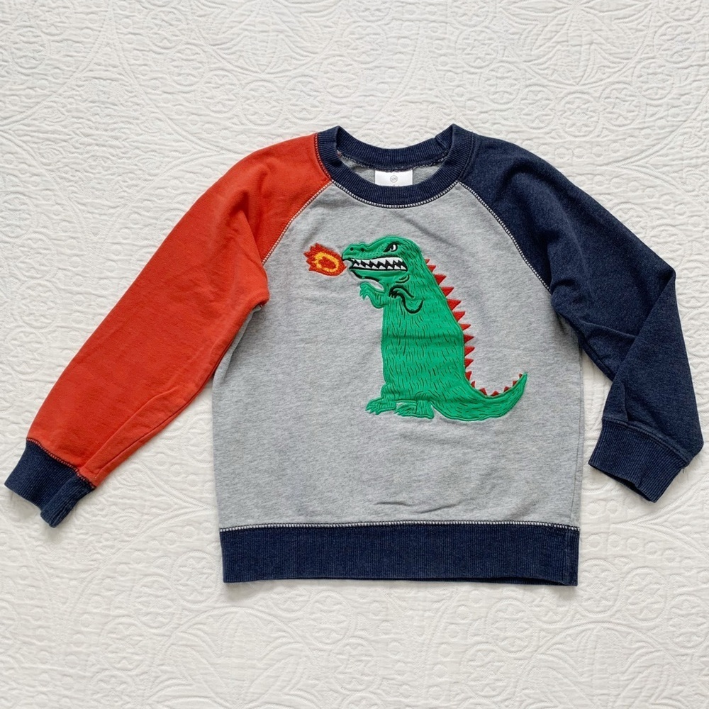 Hanna Andersson Boys' Embroidered‎ Godzilla/Dragon Sweatshirt